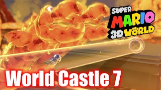 Super Mario 3D World  World Castle 7  Simmering Lava Lake  All Stars amp Stamp 100 Walkthrough [upl. by Eneri]