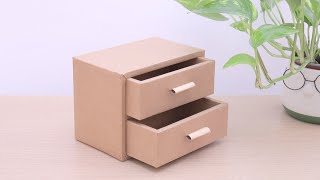 Cardboard Crafts  DIY How to make a desktop Drawer from Cardboard cardboardcrafts drawer diy [upl. by Paulita]