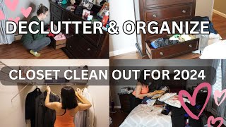 DECLUTTER  ORGANIZE 2024  BEDROOM CLOSET DRESSER ampMORE [upl. by Cleti]