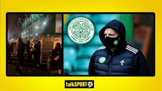 NEIL LENNON OUT Angry Celtic fans protest outside Parkhead in violent scenes [upl. by Atiuqehs]