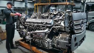 Man Fully Assembles Mercedes TRUCK ENGINE Perfectly  Start to Finish by truckschannelrazborgruz [upl. by Ahsen]