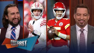 49ers ‘against all odds’ vs Chiefs Purdy downplays gamemanger label  NFL  FIRST THINGS FIRST [upl. by Dhar267]