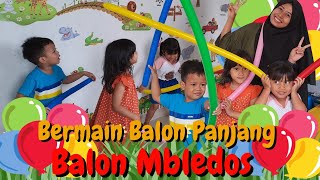 Keseruan Ms Ara And Kids Bermain Balon Panjang Bernyayi Finger Family Song  English Daily for Kids [upl. by Oigroig]