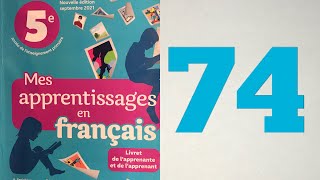 5AEP Page 74 Communication et actes de langage Musée du Téléphone Mes apprentissages en français [upl. by Finny197]