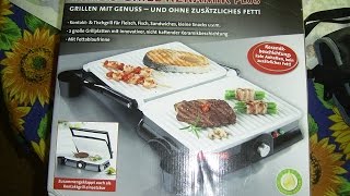 Funktionsprüfung gourmetmaxx Turbo Grill Keramik Plus Tischgrill Kontaktgrill 2000 Watt [upl. by Orimisac]