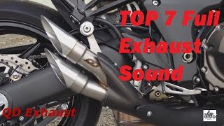 Top 7 Full Exhaust Sound Kawasaki Z1000  QD Exhaust Akrapovic Austin Racing Yoshimura [upl. by Icyac]