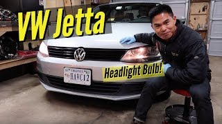 HOW TO VW Jetta Headlight Bulb Replacement [upl. by Issor]