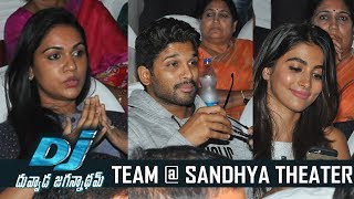 DJ Duvvada Jagannadham Team Watches Dj Movie  Sandhya Theater  TFPC [upl. by Halilad]