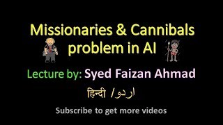 Missionaries and Cannibals Problem in Hindi  Artificial Intelligence  Toy Problems in AI [upl. by Elimac]