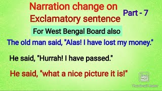 Narration change  exclamatory sentence  Use of what very great  Direct and indirect speech [upl. by Ztnarf]