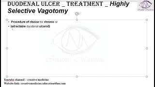 Lec 8 Duodenal Ulcer Treatment Highly Selective Vagotomy mp4 [upl. by Novek]