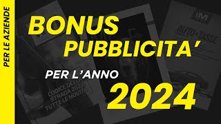 BONUS PUBBLICITA 2024 [upl. by Marie-Ann]