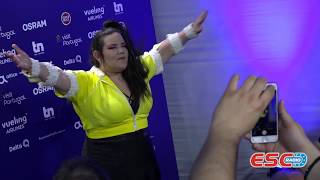 Eurovision 2018  Netta Israel 2018 performs acoustic version of Toy at Lisbon Press Center [upl. by Htehpaj]