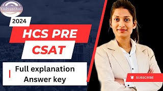 HCS CSAT 2024 FULL EXPLANATION WITH 100 CORRECT ANSWERhcs ANSWERKEY civilservices csat [upl. by Higginson]