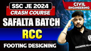 SSC JE Crash Course 2024  Safalta Batch  RCC  Footing Designing  Civil Engineering [upl. by Soule652]