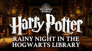 Rainy Night In The Hogwarts Library  Harry Potter Music amp Ambience ☔️ [upl. by Carvey]