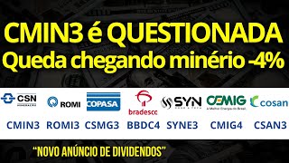 ATENÇÃO CMIG4  MYPK3  BBDC4  CSAN3  CSMG3  CMIN3  SYNE3  ROMI3  AÇÕES PARA DIVIDENDOS BOLSA [upl. by Alric855]