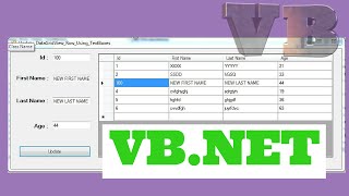 VBNET  How To Update Selected DataGridView Row With TextBox Using VBNET  With Source Code [upl. by Hakkeber]