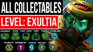 DOOM Eternal  Mission EXULTIA 100 All Collectible Locations  All Secrets Sentinel Batteries [upl. by Adnalohs]