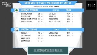 Riddings CC 2nd XI v Buxton CC 2nd XI [upl. by Htinek968]