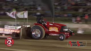 Badger State Tractor Pullers 466 Hot Farm Tractors  Dickeyville WI 2018 [upl. by Nyrroc]