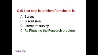 MCQs on Problem formulation  Research Methodology  SGBAU MPET exam  PhD entrance [upl. by Kazue]