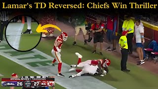 Lamar Jacksons LastSecond TD Denied Chiefs Escape with Win  who won the football game last night [upl. by Tenej]