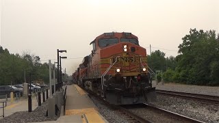 A FLYING 70 MPH BNSF intermodal train passes La Plata MO on July 16 2023 [upl. by Aerb]