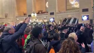 North Lanarkshire Schools Pipe bands at Grand Central Station New York [upl. by Malloy]