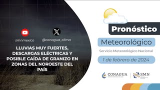 1 de febrero de 2024 Pronóstico del tiempo 0800 h [upl. by Krell389]