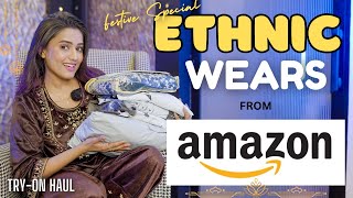 Latest AMAZON ETHNIC WEAR Haul  Tryon  Honest Review  gimaashi [upl. by Latvina]