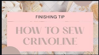 HOW TO SEW CRINOLINE [upl. by Terej]