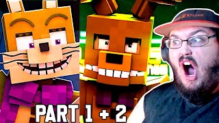 FNAF Minecraft Animation Movie quotDrawn to the Bitterquot Parts 1 and 2 FNAF REACTION [upl. by Macdougall964]