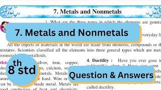 Exercise class 8 science chapter 7 metals and nonmetals  metals and nonmetals I [upl. by Isteb]