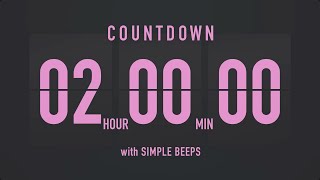 2 Hours Countdown Flip Clock Timer  Simple Beeps 💕🖤 [upl. by Itnahsa]