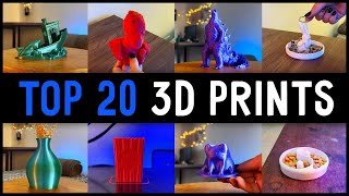 Top 20 Best COOL THINGS to 3D Prints with Satisfying Timelapse [upl. by Ruphina]