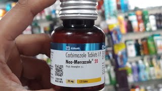 NeoMercazole 20mg tablet  Carbimazole tablet usedoseside effects पूरी जानकारी हिंदी में । [upl. by Anoiuq618]