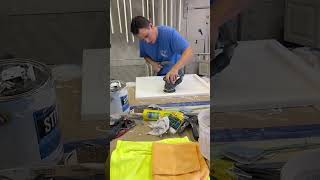 Sanding cabinet doors before repainting Hoffman estates cabinetpainting [upl. by Aneral]