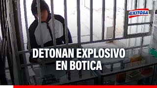 🔴🔵Detonan explosivo en botica de Trujillo Cámara captó a sujeto dejando nota amenazante [upl. by Francesca]