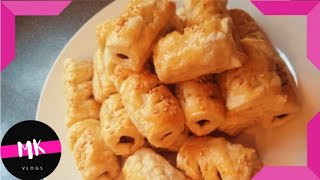 Halal Chicken Sausage Rolls with puff pastry for Ramadan  Easy recipe [upl. by Bibbie]