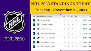 NHL Standings Today as of November 21 2023  NHL Highlights  NHL Reaction  NHL Tips [upl. by Dorkas117]