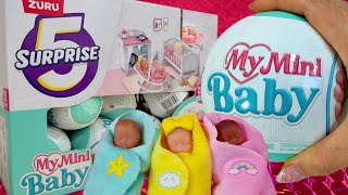 5 SURPRISE MY MINI BABY SERIES 1 Unboxing Full Box Mystery Capsule Zuru Toys [upl. by Alegre]