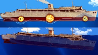 Bombs EXPLODED On the Ship Wilhelm Gustloff ◉ Floating Sandbox [upl. by Marv]