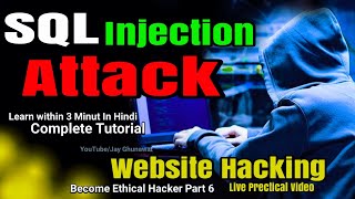 What Is SQL Injection Attack   Website Hacking Tutorial  Learn Ethical Hacking In Hindi Part6 [upl. by Enitsirk]