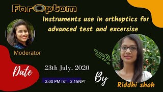 Instruments use in Orthoptics for Advance test and Exercise [upl. by Ashlan]