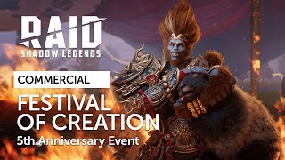 RAID Shadow Legends  5th Anniversary Event  Festival of Creation Official Commercial [upl. by Omiseno]