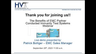 The Benefits of EMC Partner Conducted Immunity Test Systems Webinar [upl. by Liarret]