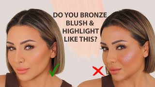 HOW TO APPLY BRONZER BLUSH AND HIGHLIGHT  NINA UBHI [upl. by Kwan18]