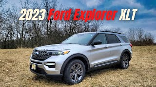 2021 Ford Explorer XLT 202A 23L EcoBoost in Forged Green Metallic wTwin Panel Moonroof WalkAround [upl. by Ahsed262]