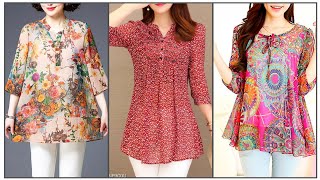 shirts top designdigital print designfashion top design for girlsnew chiffon top design 2023 [upl. by Myk]